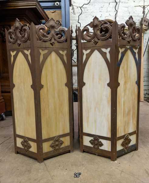 Antique-Church-Lanterns-Stained-Glass-Pair