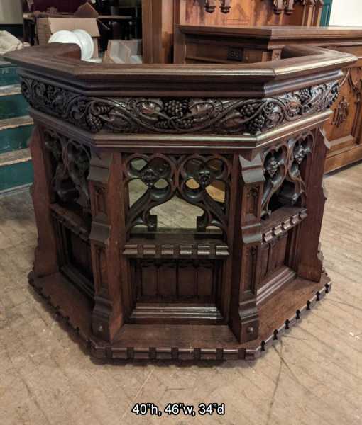 Ornate-Carved-Wood-Pulpit
